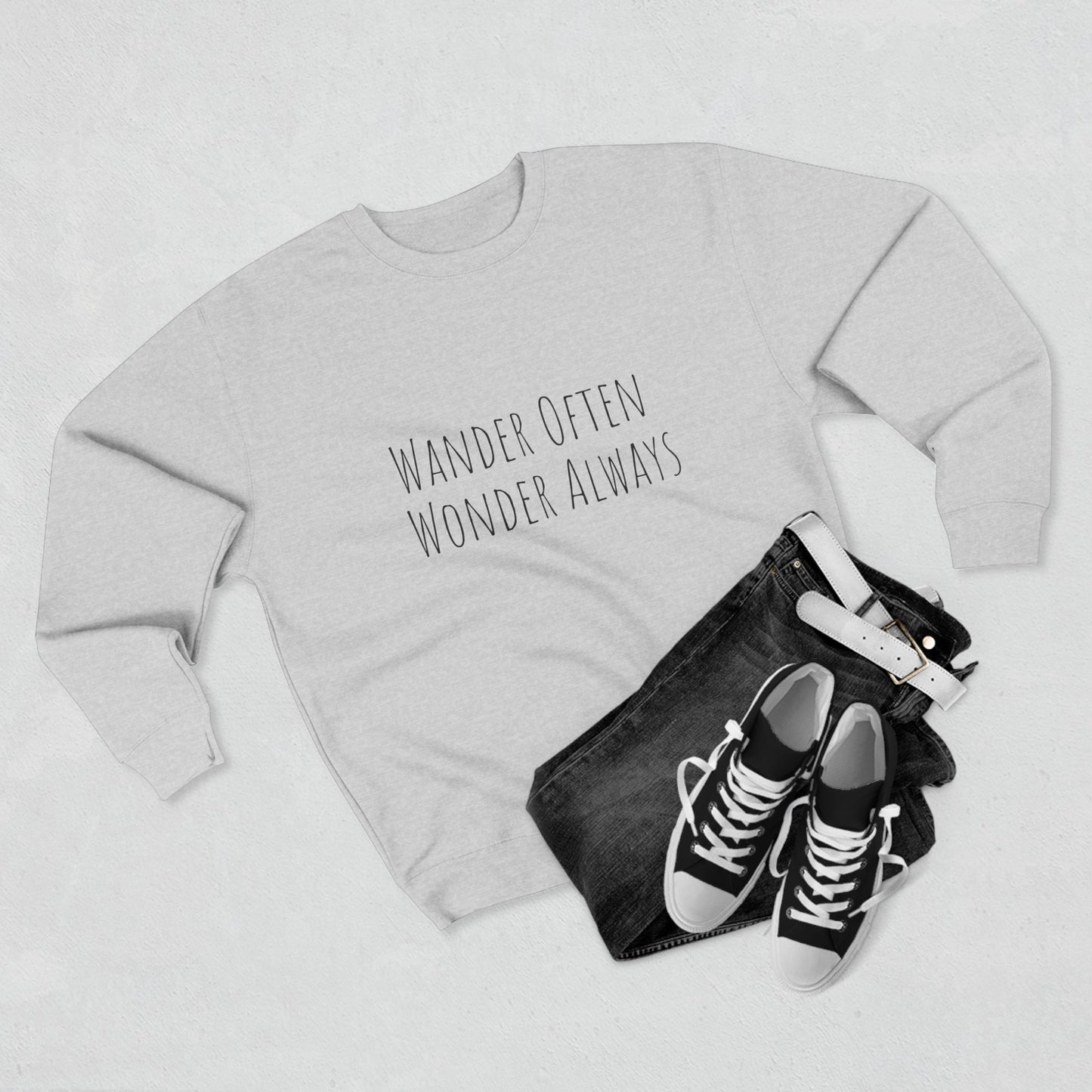 Wander Often Wonder Always Unisex Crewneck Sweatshirt