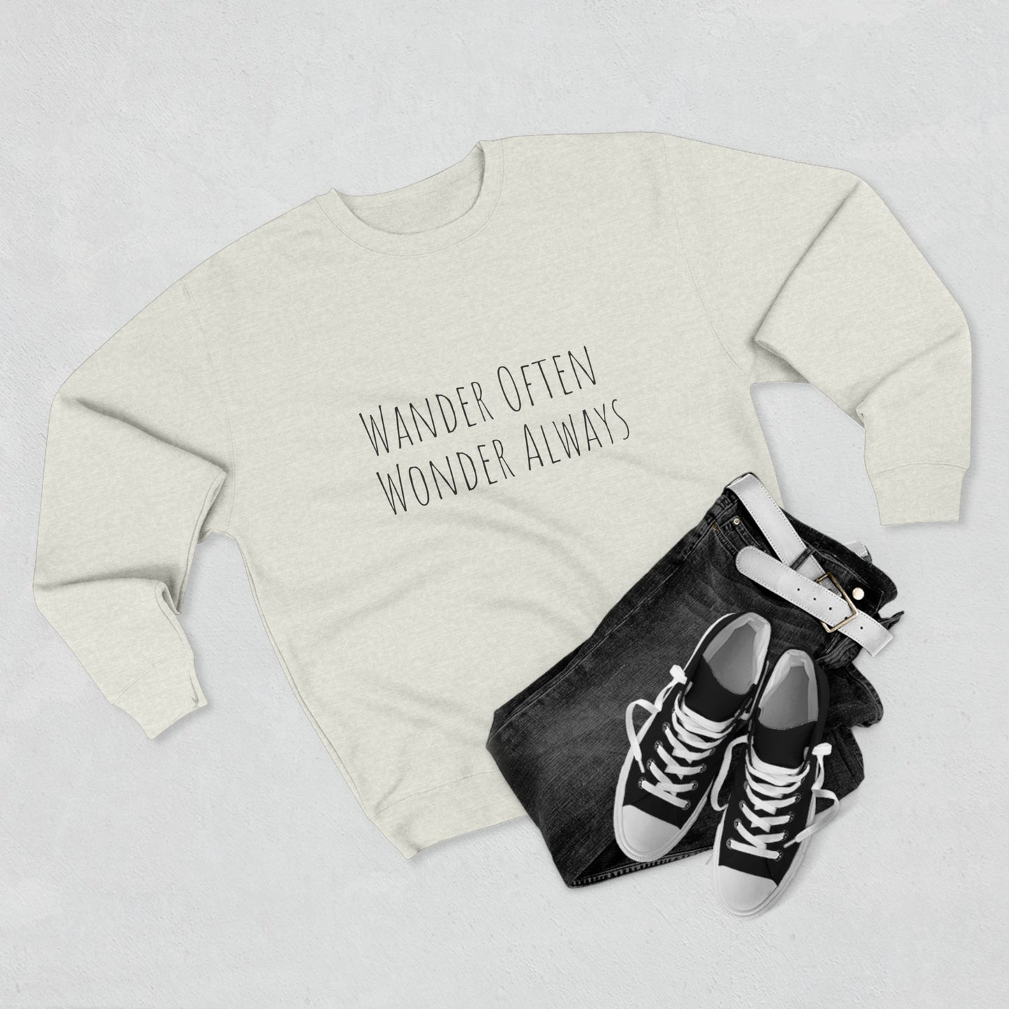 Wander Often Wonder Always Unisex Crewneck Sweatshirt