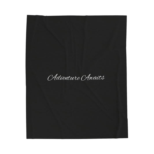 Adventure Awaits Velveteen Plush Blanket